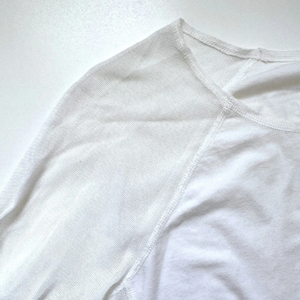 The Phoenix Cardigan Women Large White Solid Casual Mesh Panel Cotton USA‎ Made